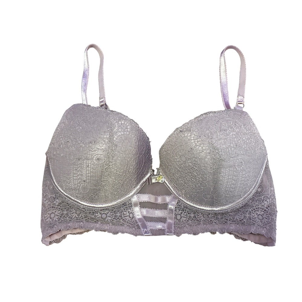 Daisy Fuentes Women‎ Pink Lace Longline Push Up Bra, Size 36C